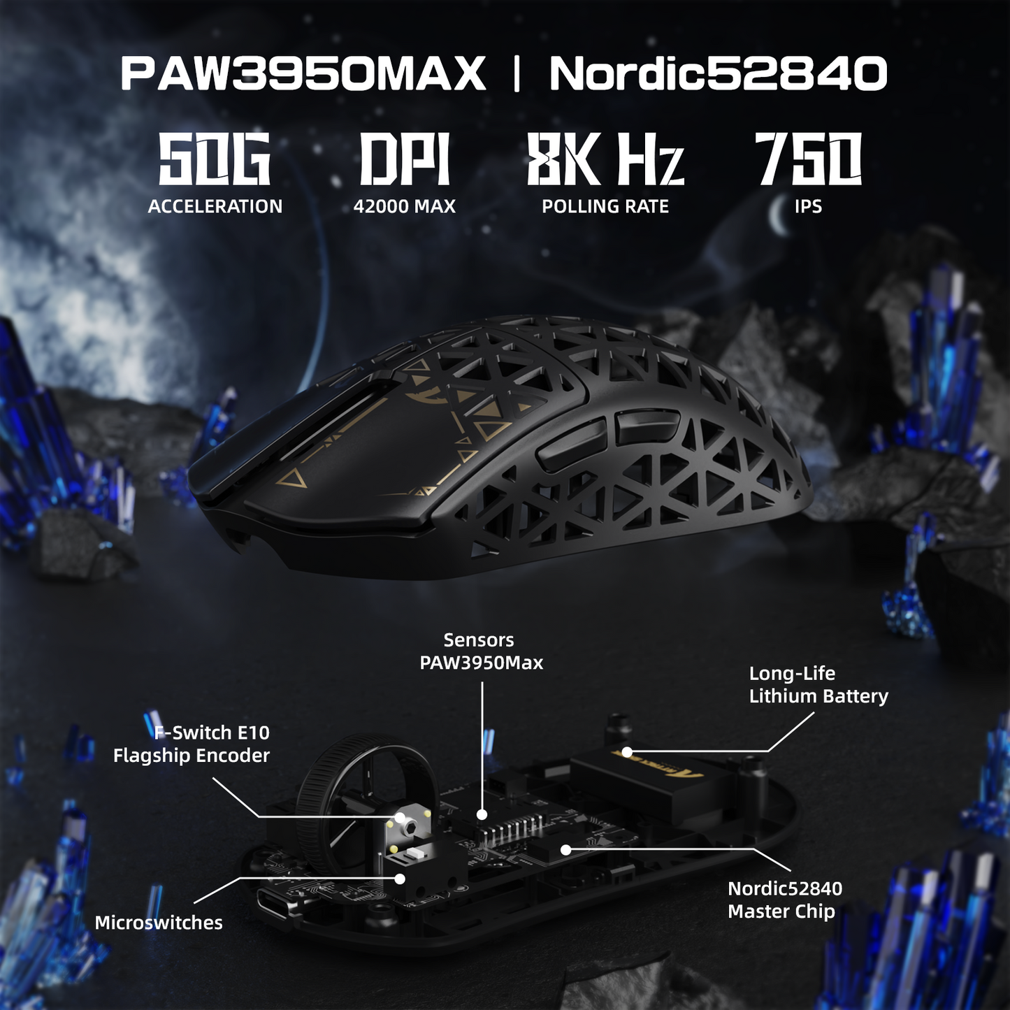 Attack Shark R5 ULTRA - Carbon Fiber 8K Wireless Gaming Mouse
