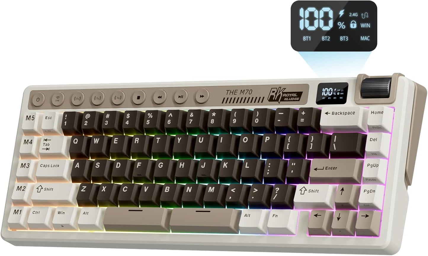 Royal Kludge RK M70 - 75% Wireless/Wired Mechanical RGB Gaming Keyboard