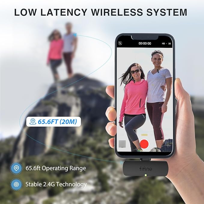 FIFINE M8 - Dual Wireless Omnidirectional Lavalier Lapel Microphone