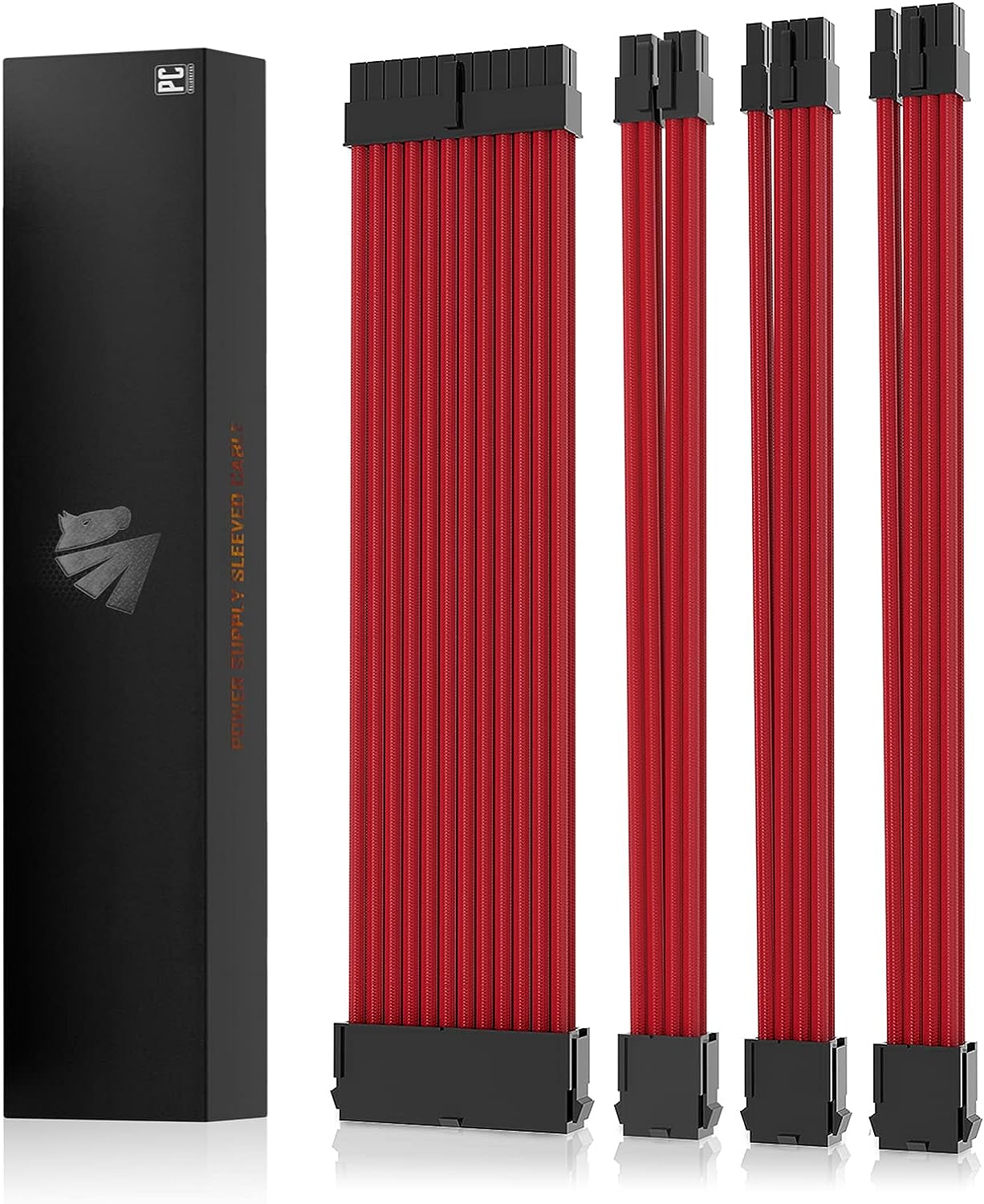 AsiaHorse Sleeved Power Supply Extension Cable Kit - 4KIT