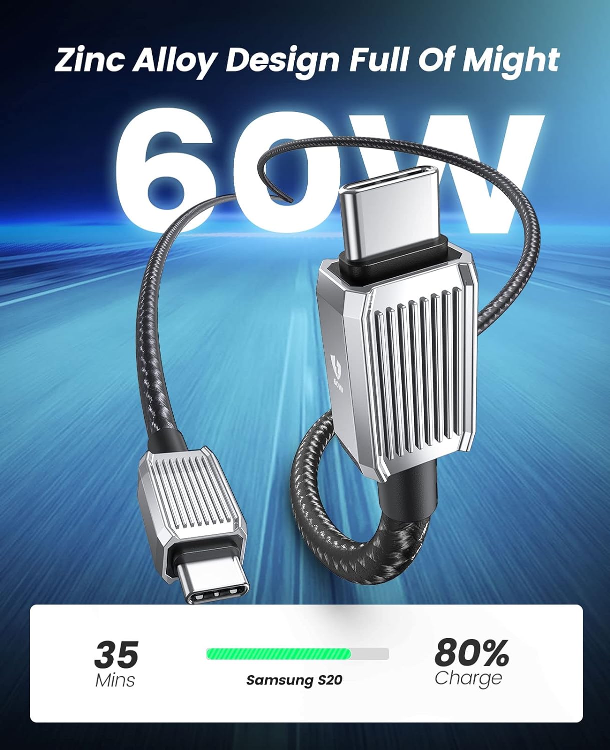ORICO USB-C PD 60W 3A Fast Charge Cable