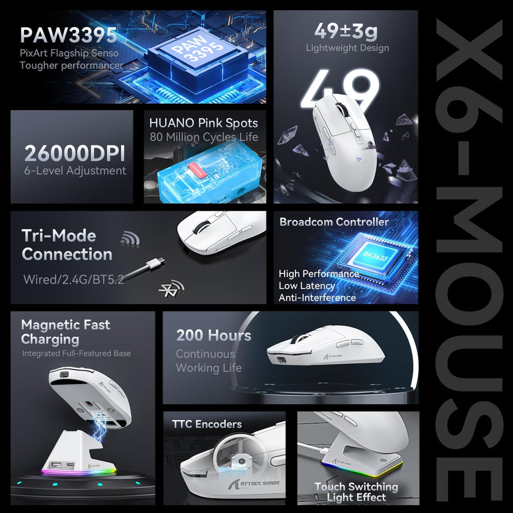 Attack Shark X6 - Wireless Gaming Mouse