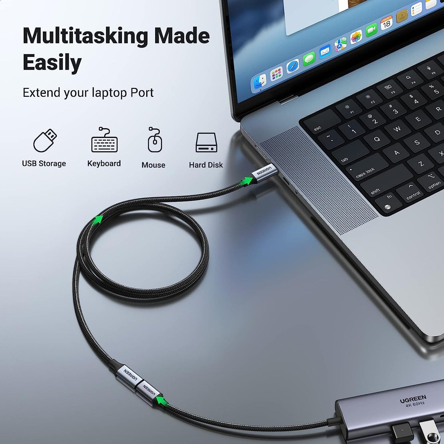 UGREEN USB-C 3.1 Gen 2 Extension Cable - 10Gbps 100w PD - US372