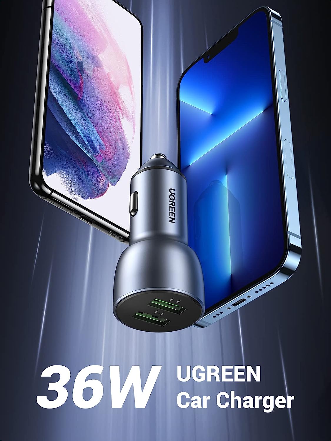 UGREEN 36W Fast Car Charger Adapter