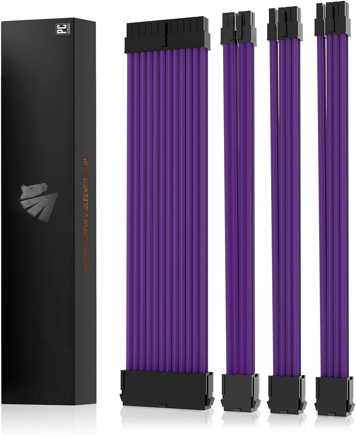 AsiaHorse Sleeved Power Supply Extension Cable Kit - 4KIT
