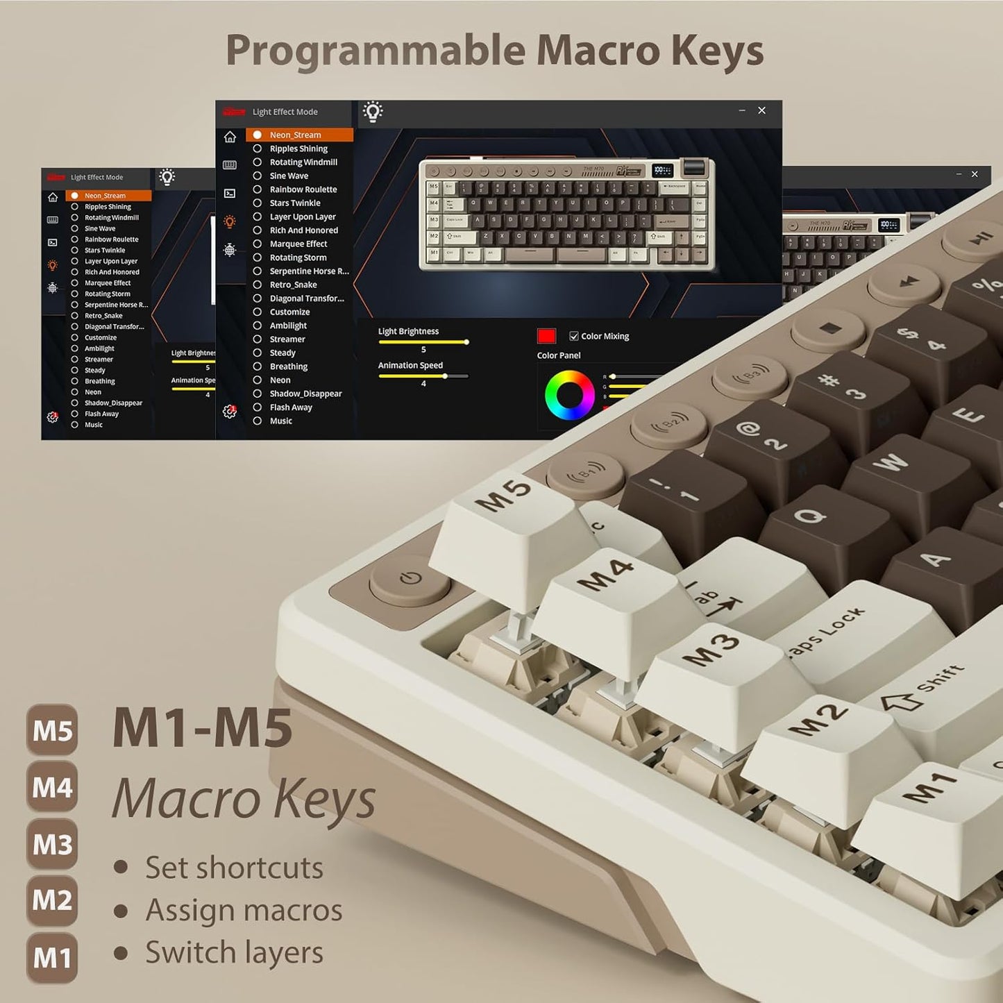 Royal Kludge RK M70 - 75% Wireless/Wired Mechanical RGB Gaming Keyboard