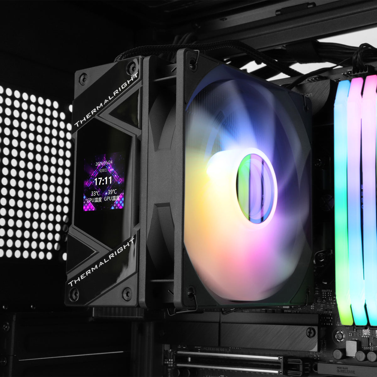 Thermalright Assassin Spirit 120 Vision ARGB BLACK - 120mm AIR CPU Cooler with Screen