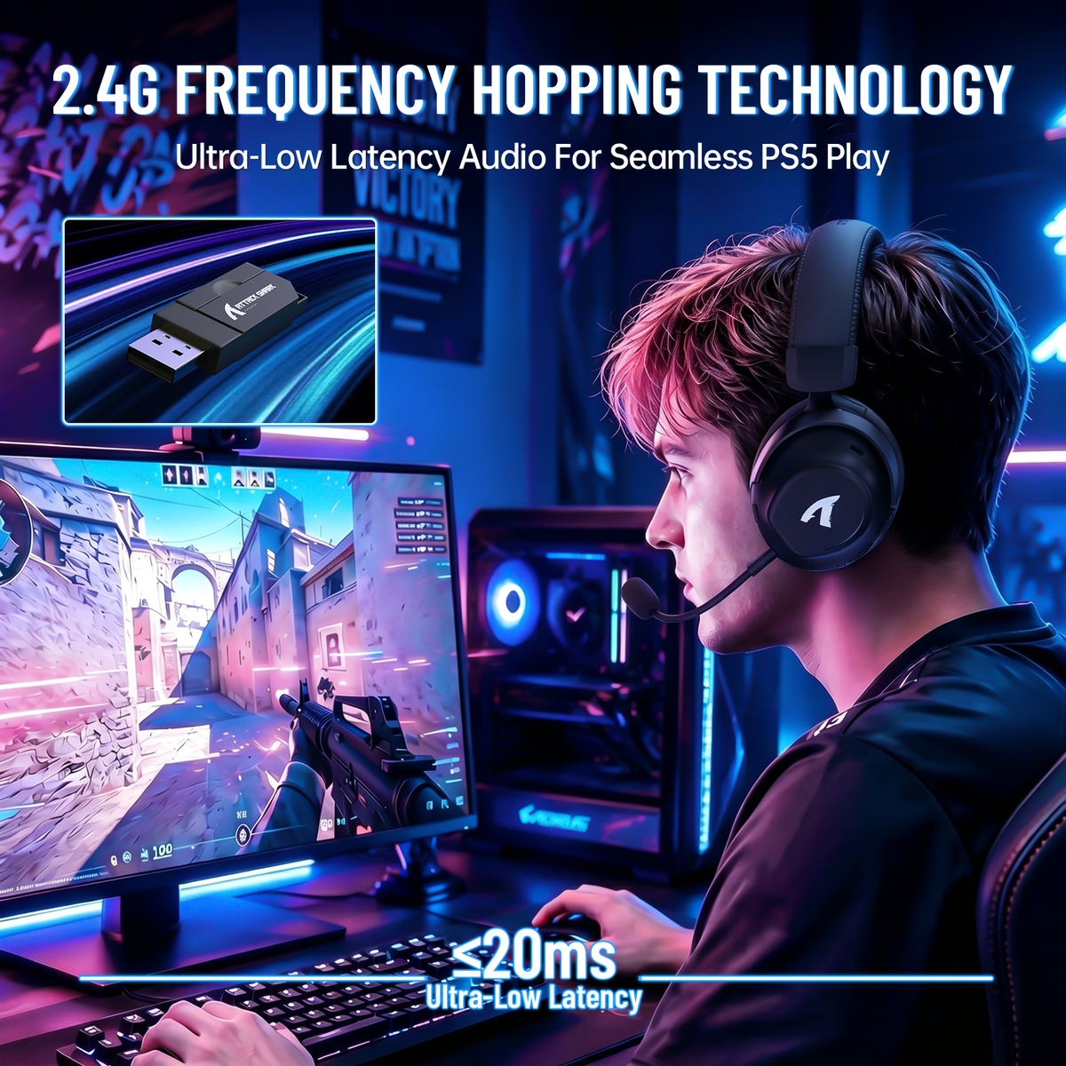 Attack Shark L50 PRO - Tri-Mode Wireless Gaming Headset