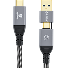 ORICO 2-in-1 USB-C 20Gbps 100W 5A PD Data Cable