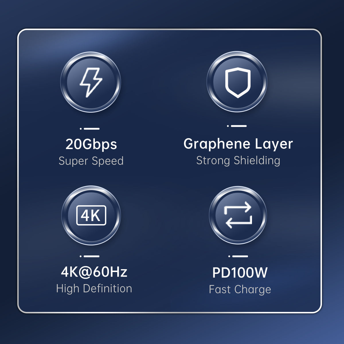ORICO 2-in-1 USB-C 20Gbps 100W 5A PD Data Cable