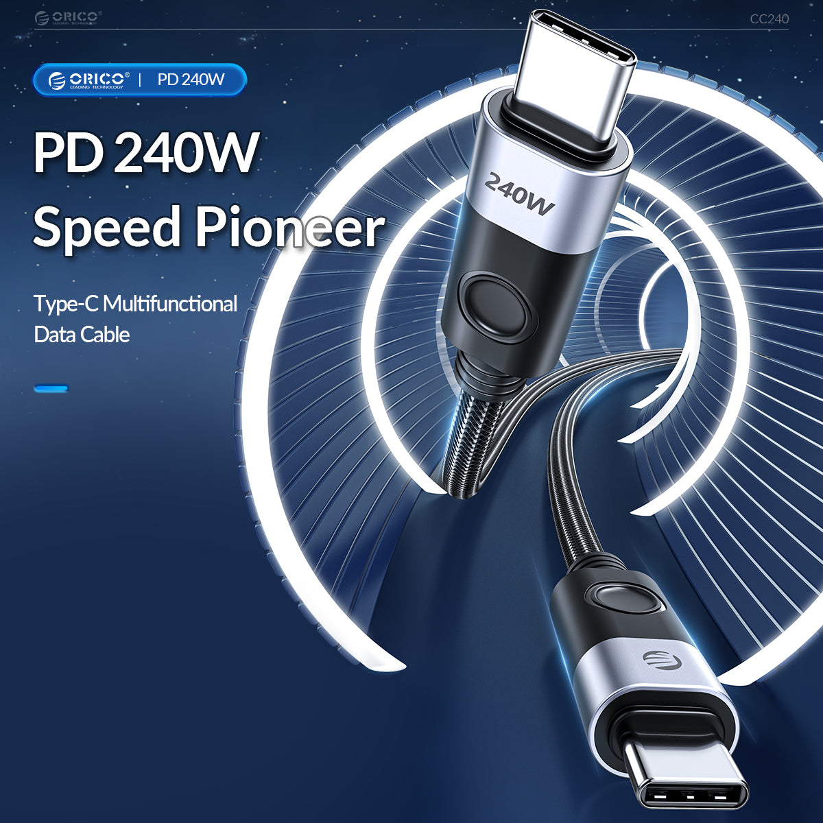 ORICO USB-C PD 240W 20GBPS 5A Charging Cable