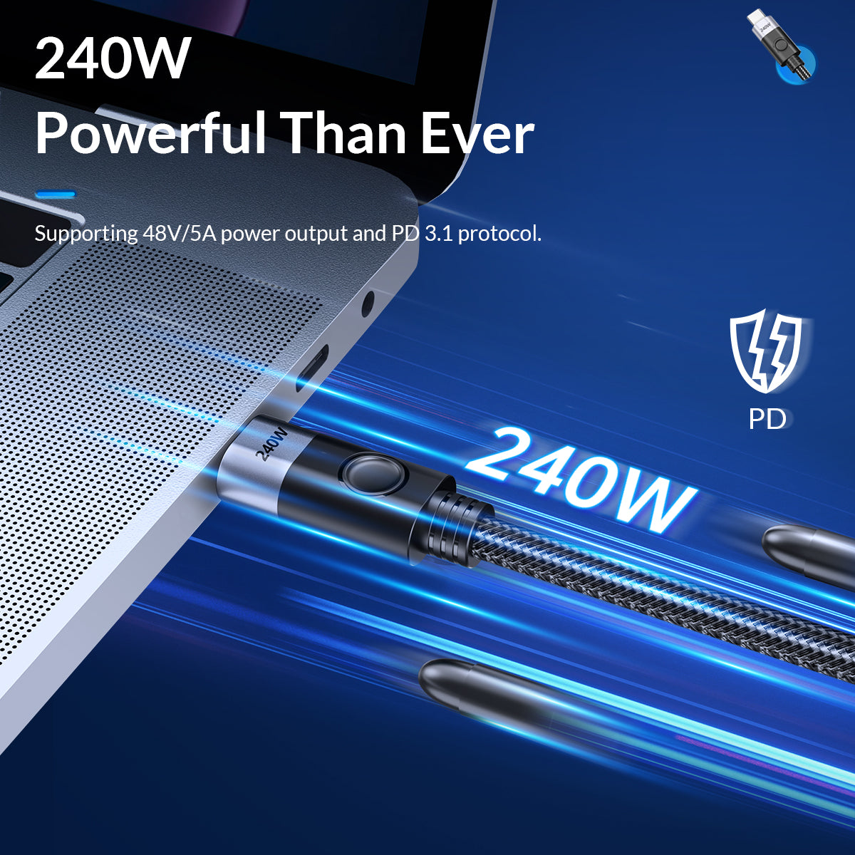 ORICO USB-C PD 240W 20GBPS 5A Charging Cable