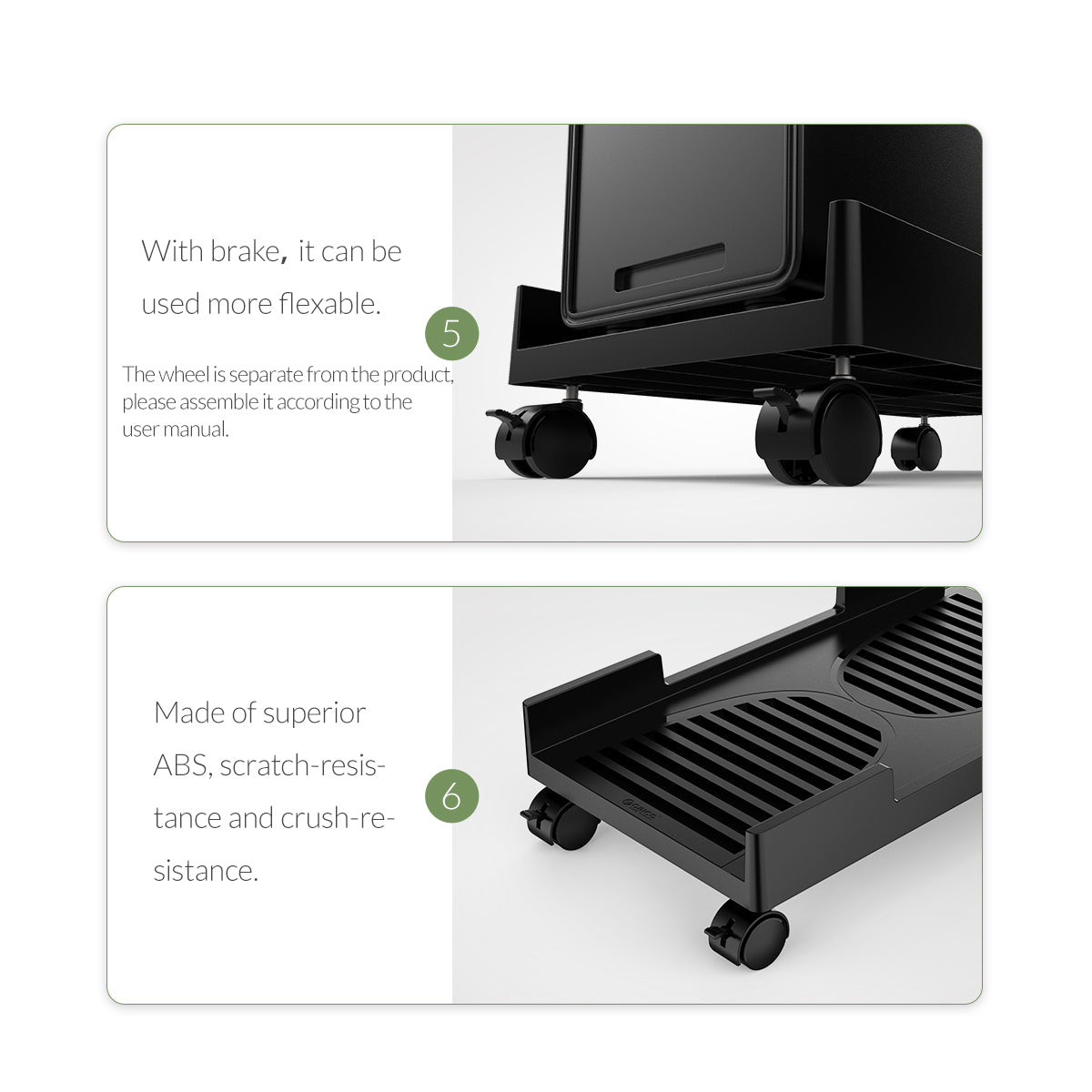 ORICO Desktop Computer Stand with Wheels - CPB3