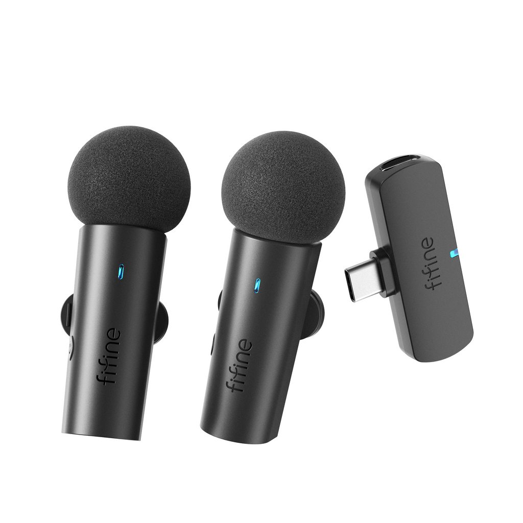 FIFINE M8 - Dual Wireless Omnidirectional Lavalier Lapel Microphone