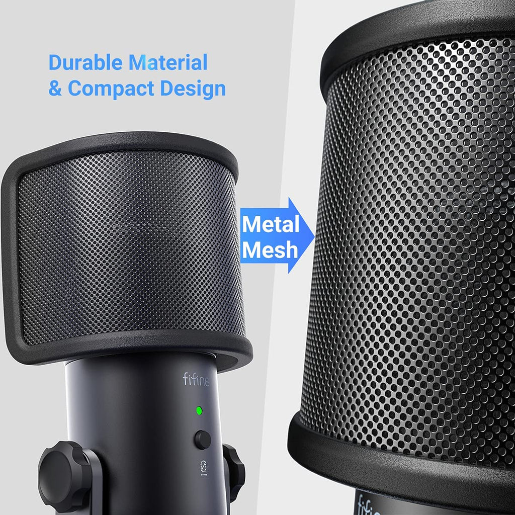 FIFINE U1 - Pop Filter with Metal Mesh (40mm to 70mm Microphones)