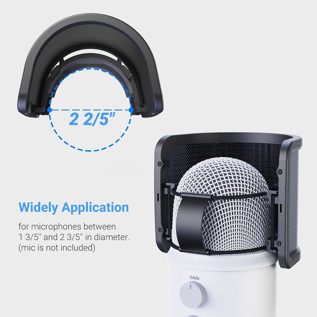 FIFINE U1 - Pop Filter with Metal Mesh (40mm to 70mm Microphones)