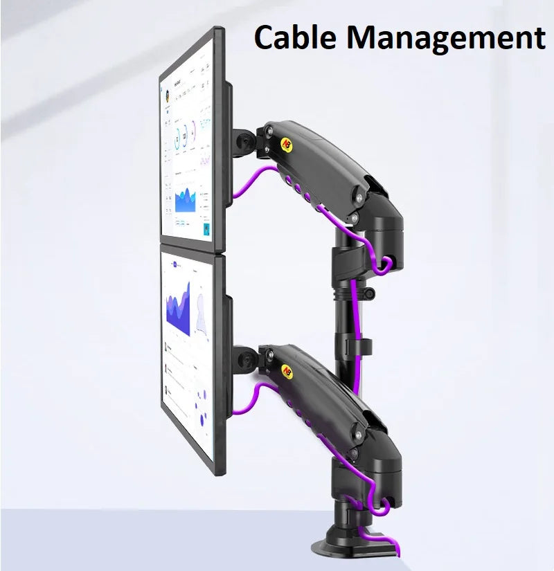 NB North Bayou computer monitor stand - Dual Arm H180 (27-Inch 9Kg)