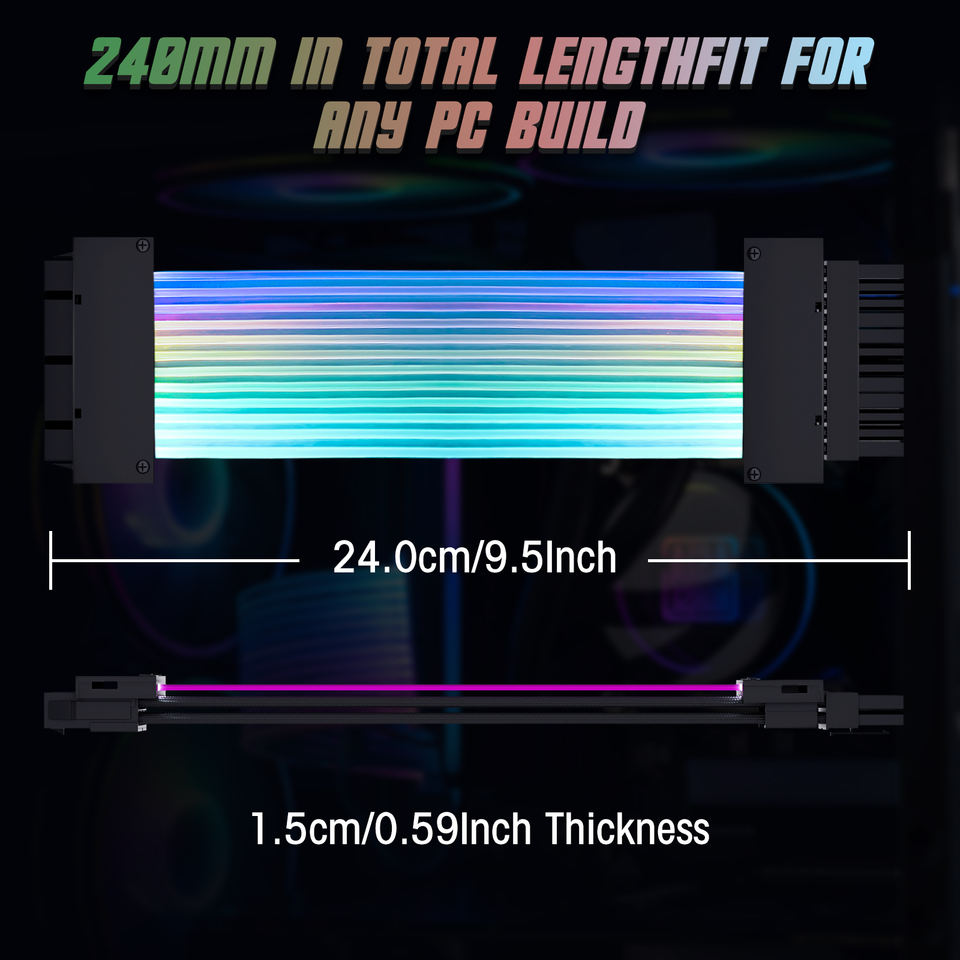 AsiaHorse 24PIN ATX RGB Power Supply Extension Cable