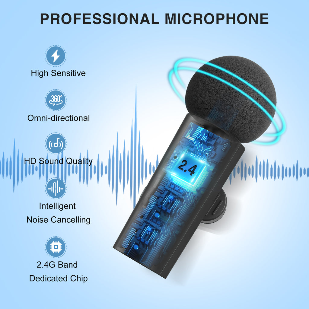 FIFINE M8 - Dual Wireless Omnidirectional Lavalier Lapel Microphone