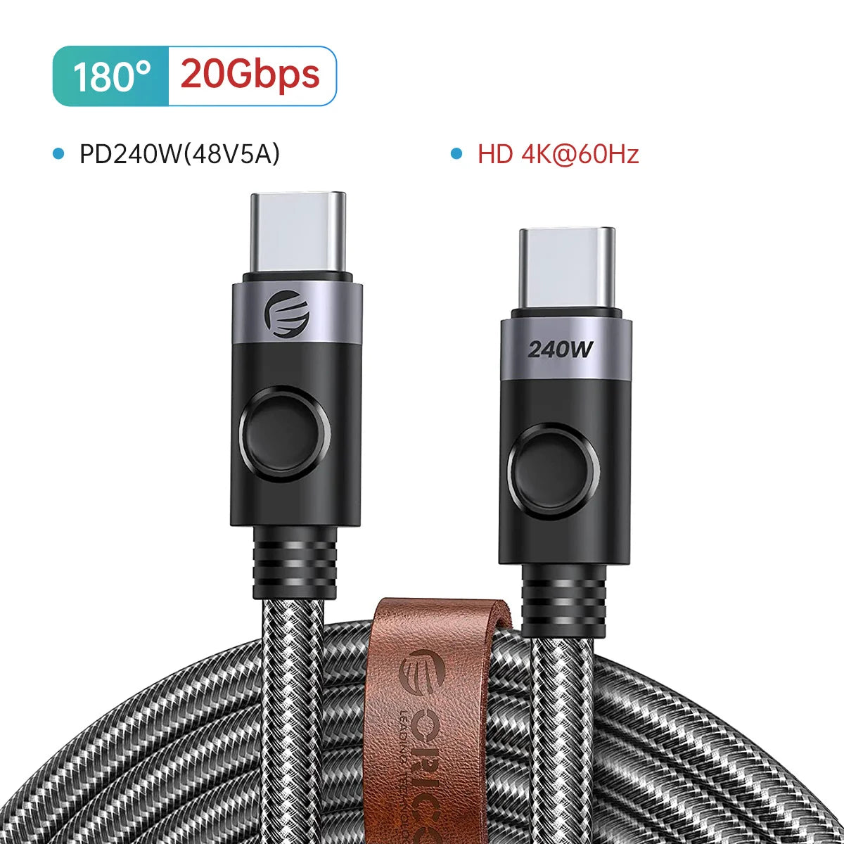 ORICO USB-C PD 240W 20GBPS 5A Charging Cable