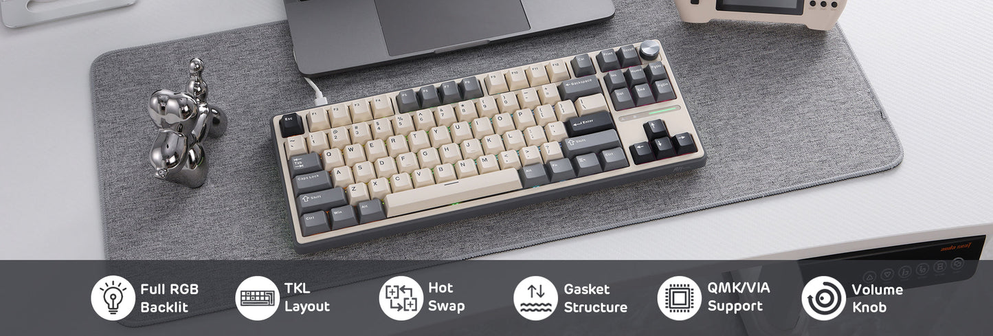 Royal Kludge RK R87Pro - TKL Wired Mechanical RGB Gaming Keyboard