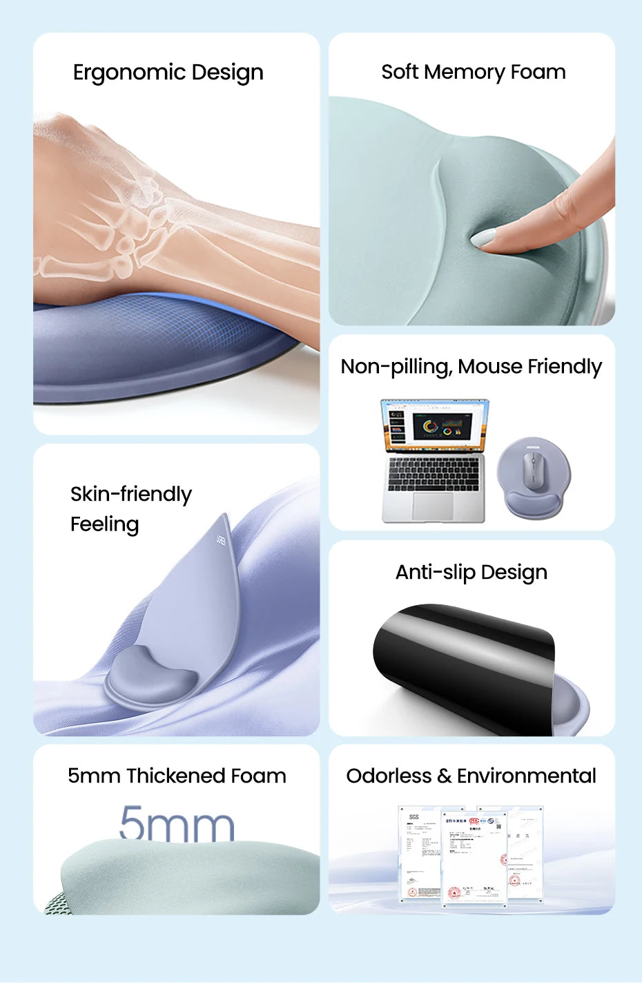 UGREEN Ergonomic Mouse Pad with Wrist Rest - LP668