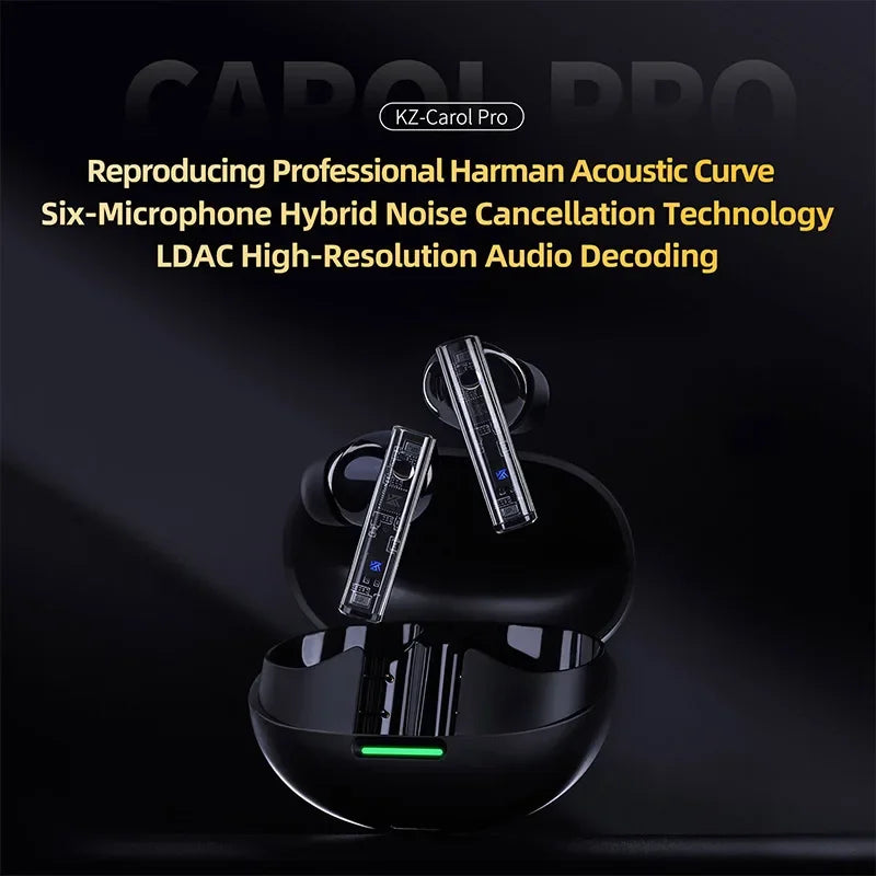 KZ Carol Pro - Bluetooth 5.4 Active Noise Cancelling Earphones 1DD