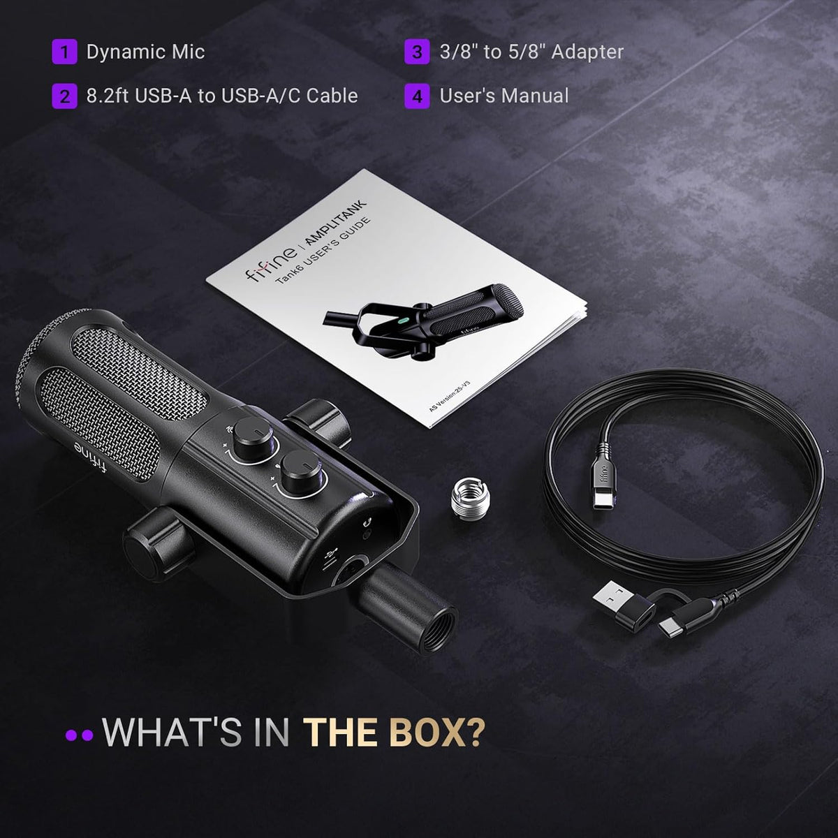 FIFINE AmpliTank Tank6 - USB/XLR Dynamic Microphone for Podcasting