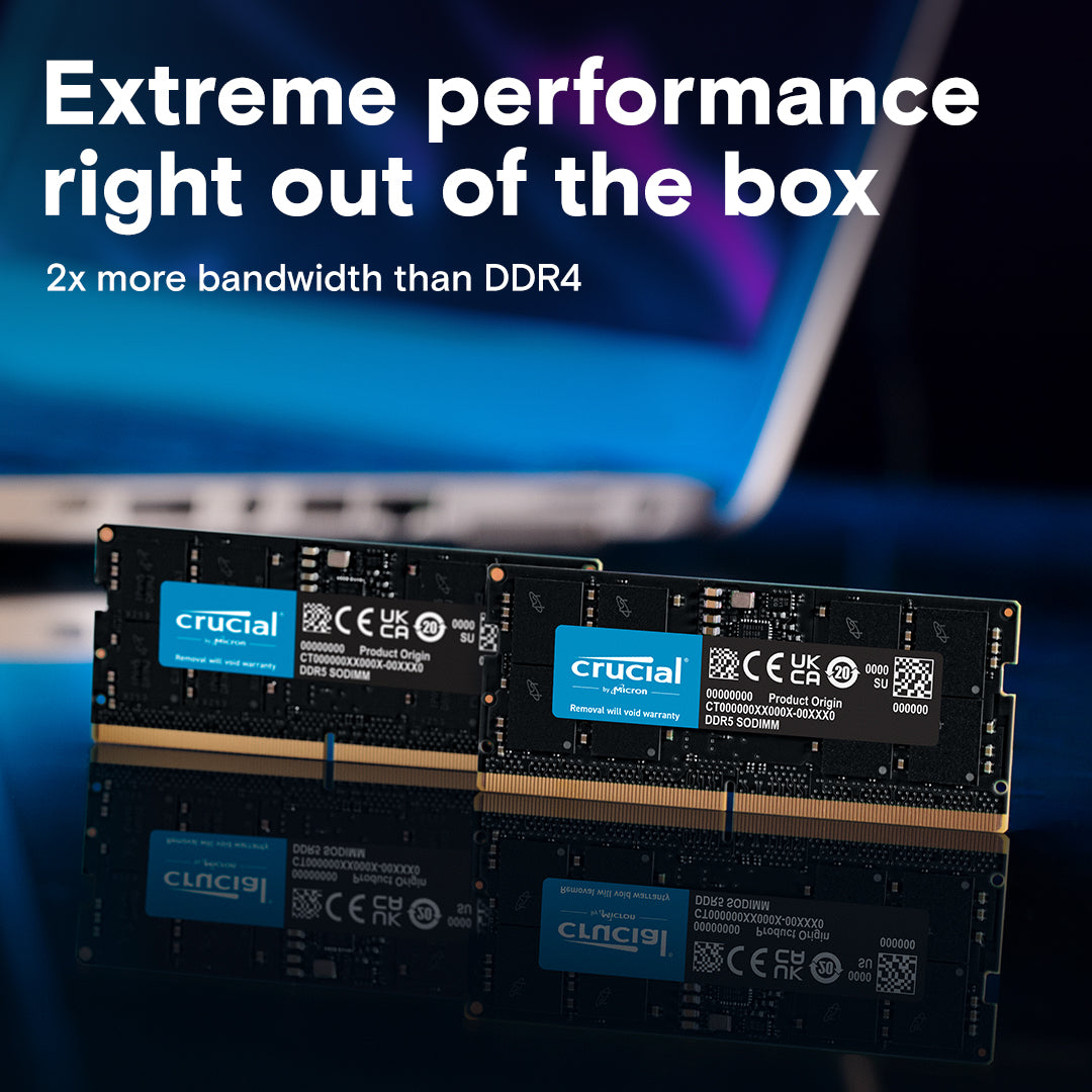 Crucial 32GB (32GBX1) 5600MHz DDR5 SODIMM Laptop Memory