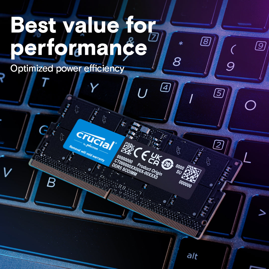 Crucial 32GB (32GBX1) 5600MHz DDR5 SODIMM Laptop Memory