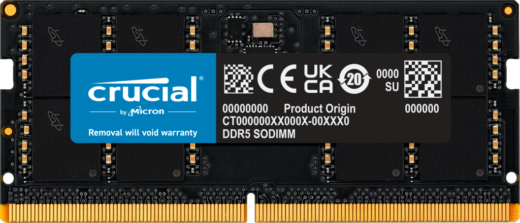Crucial 32GB (32GBX1) 5600MHz DDR5 SODIMM Laptop Memory