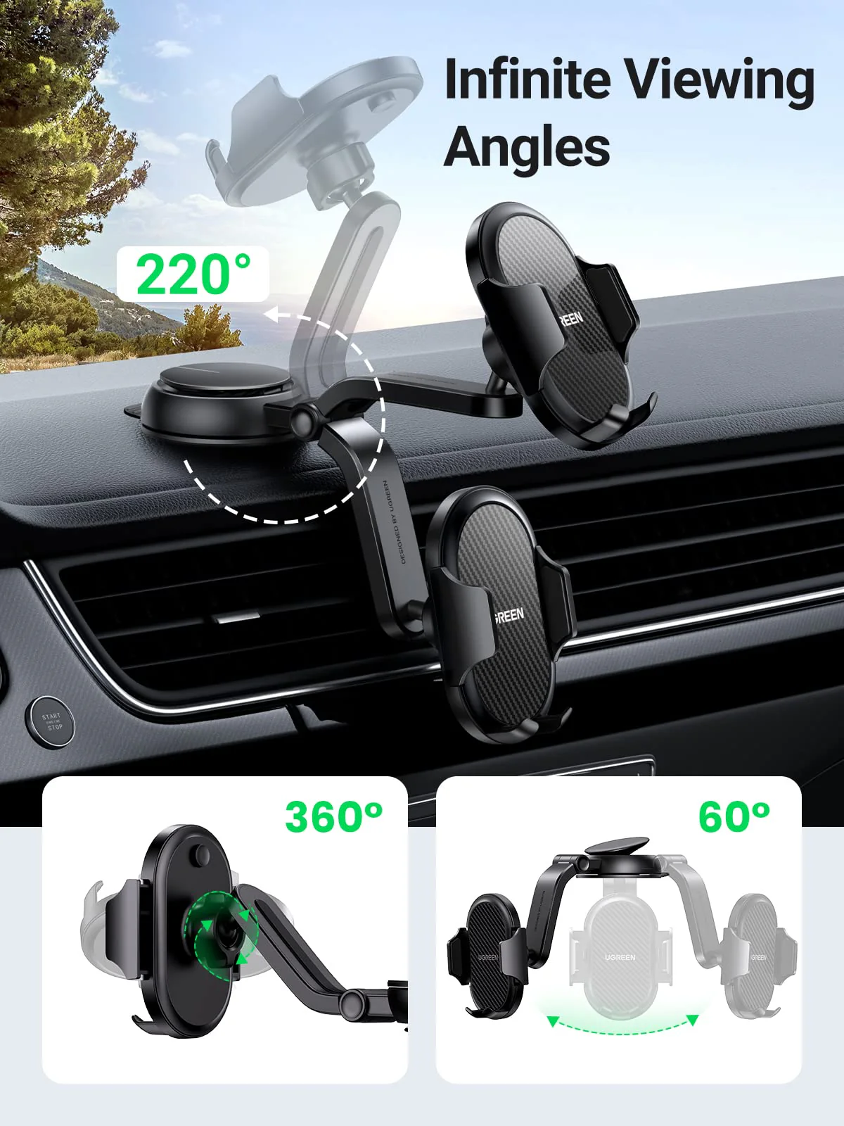 UGREEN Suction Cup Phone Mount - LP405