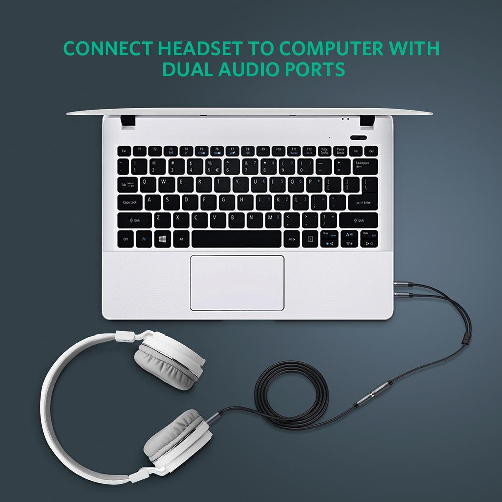 UGreen AV140 - 3.5mm female to 2male (Headphone + Mic) Headset Splitter Cable