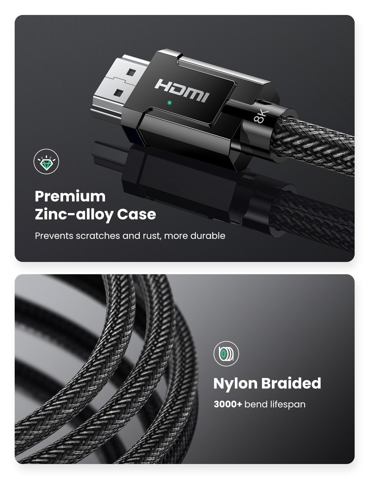 UGREEN 8K HDMI 2.1 Cable - HDMI male to male - HD135
