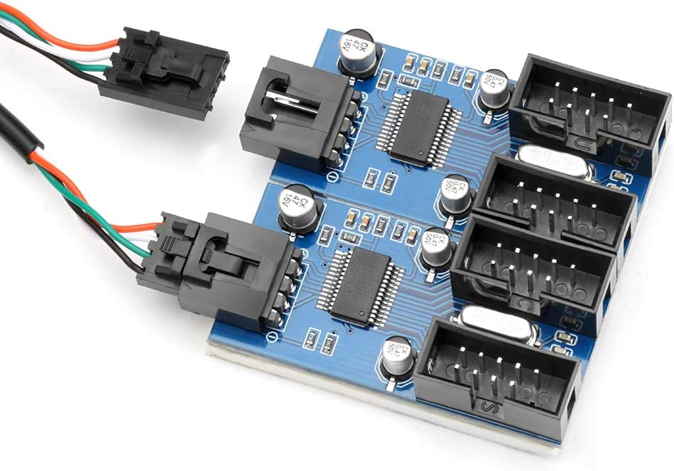 USB 2.0 9pin USB Header Splitter 1 Male to 4 Female Extension Cable