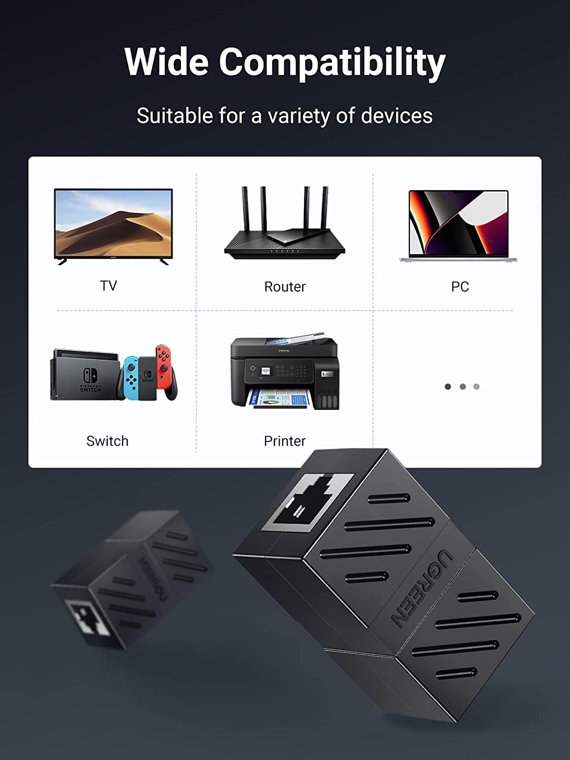 UGREEN RJ45 Ethernet Extender Coupler