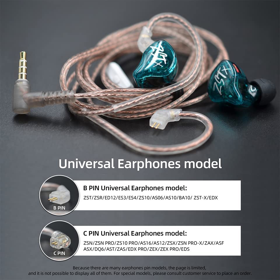 KZ Earphone Replacement Cable - High Purity Oxygen-Free Copper 3.5mm 2pin