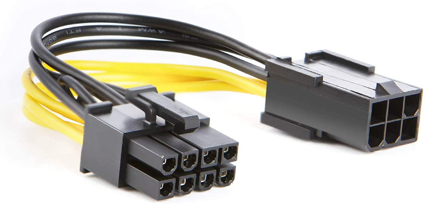 6pin female to 8pin (6+2) male PCIe Power Adapter Cable