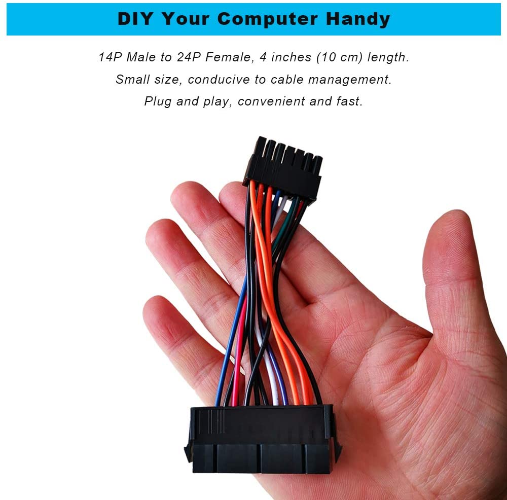 24pin ATX Power Supply to 14pin Power Adapter Cable - Lenovo IBM Dell