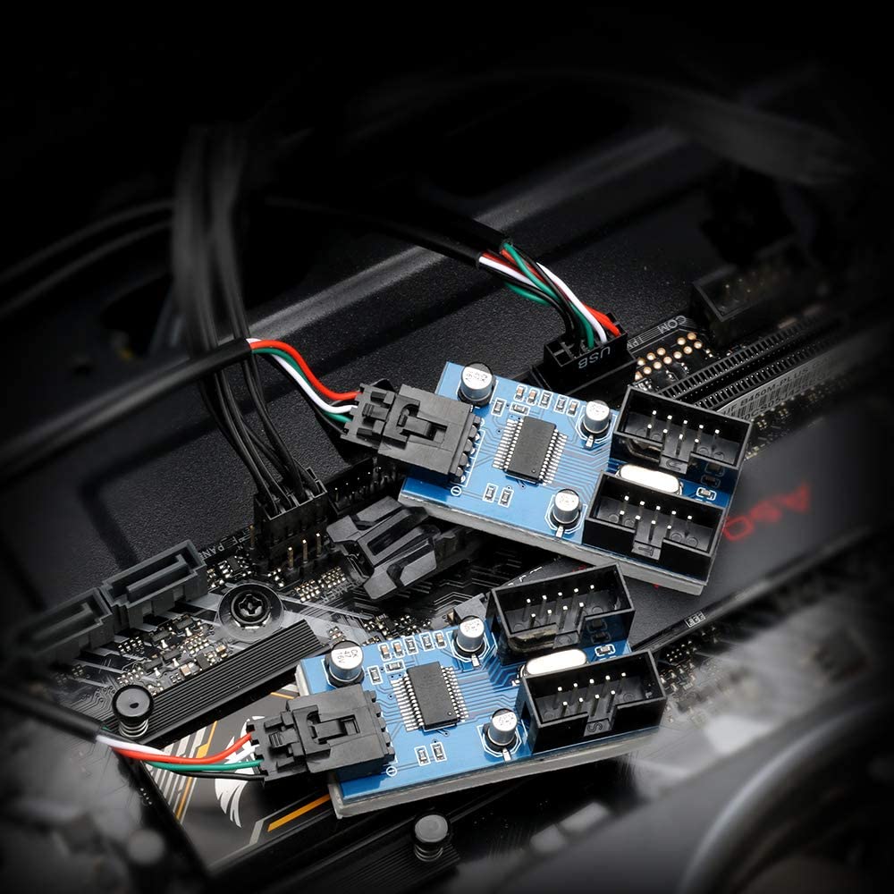 USB 2.0 9pin USB Header Splitter 1 Male to 4 Female Extension Cable
