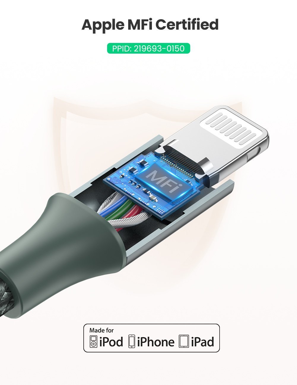 UGREEN USB-C to Lightning male to male 3A Fast-Charge Cable