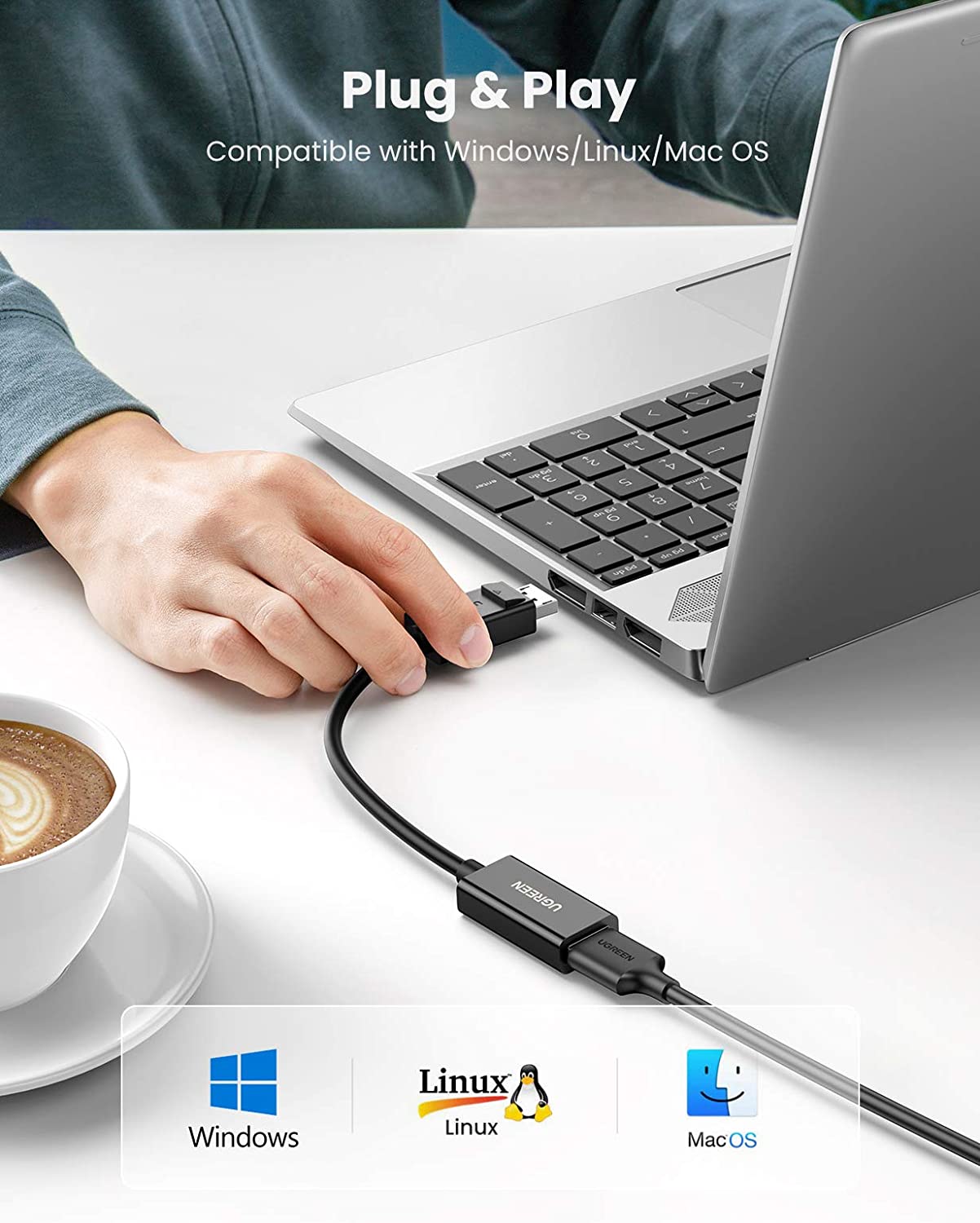 UGREEN Displayport to HDMI Adapter - 4K 60Hz Male to Female