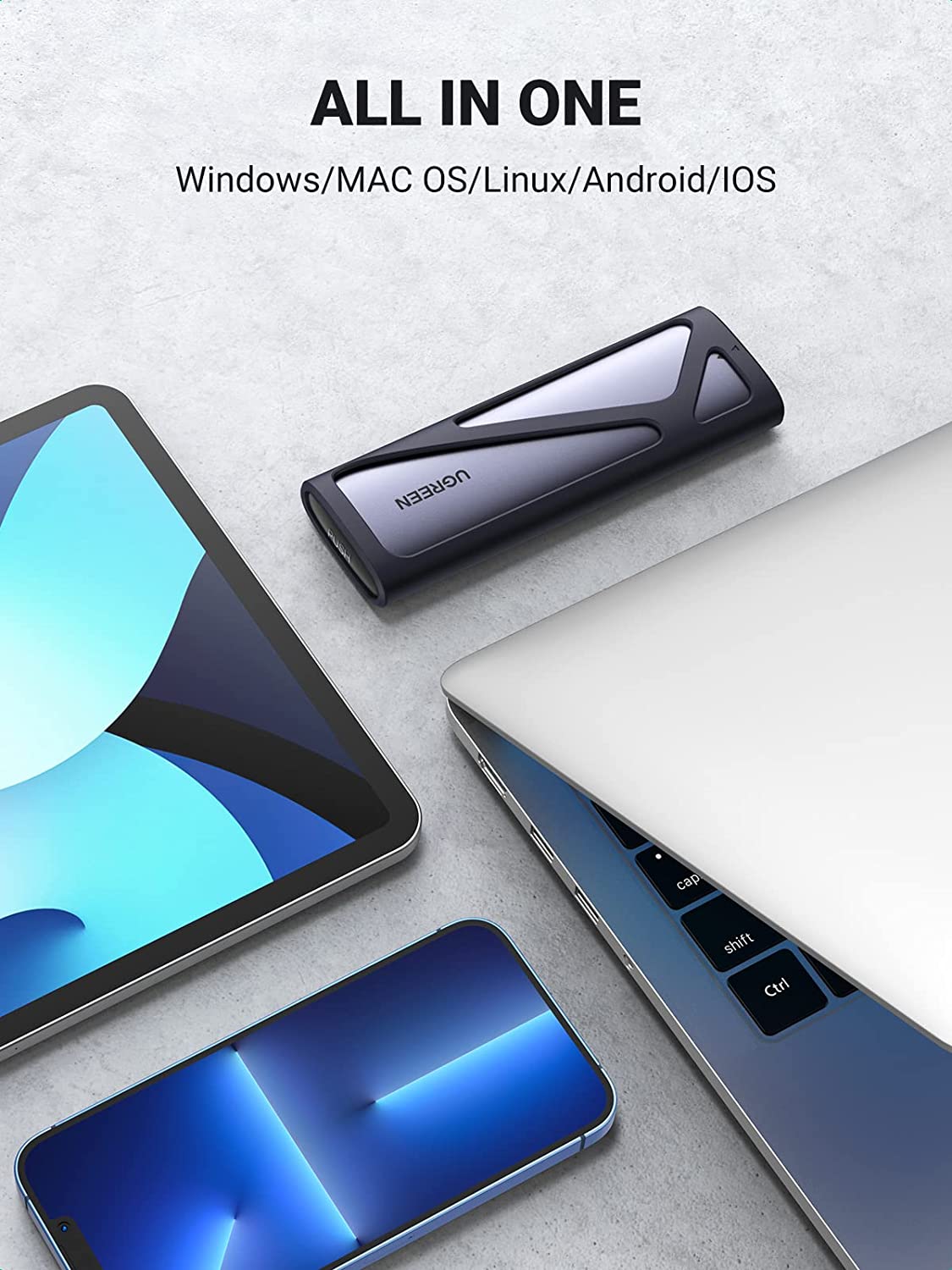 UGREEN M.2 SATA and NVME USB-C 3.2 Gen2 SSD Enclosure - CM400