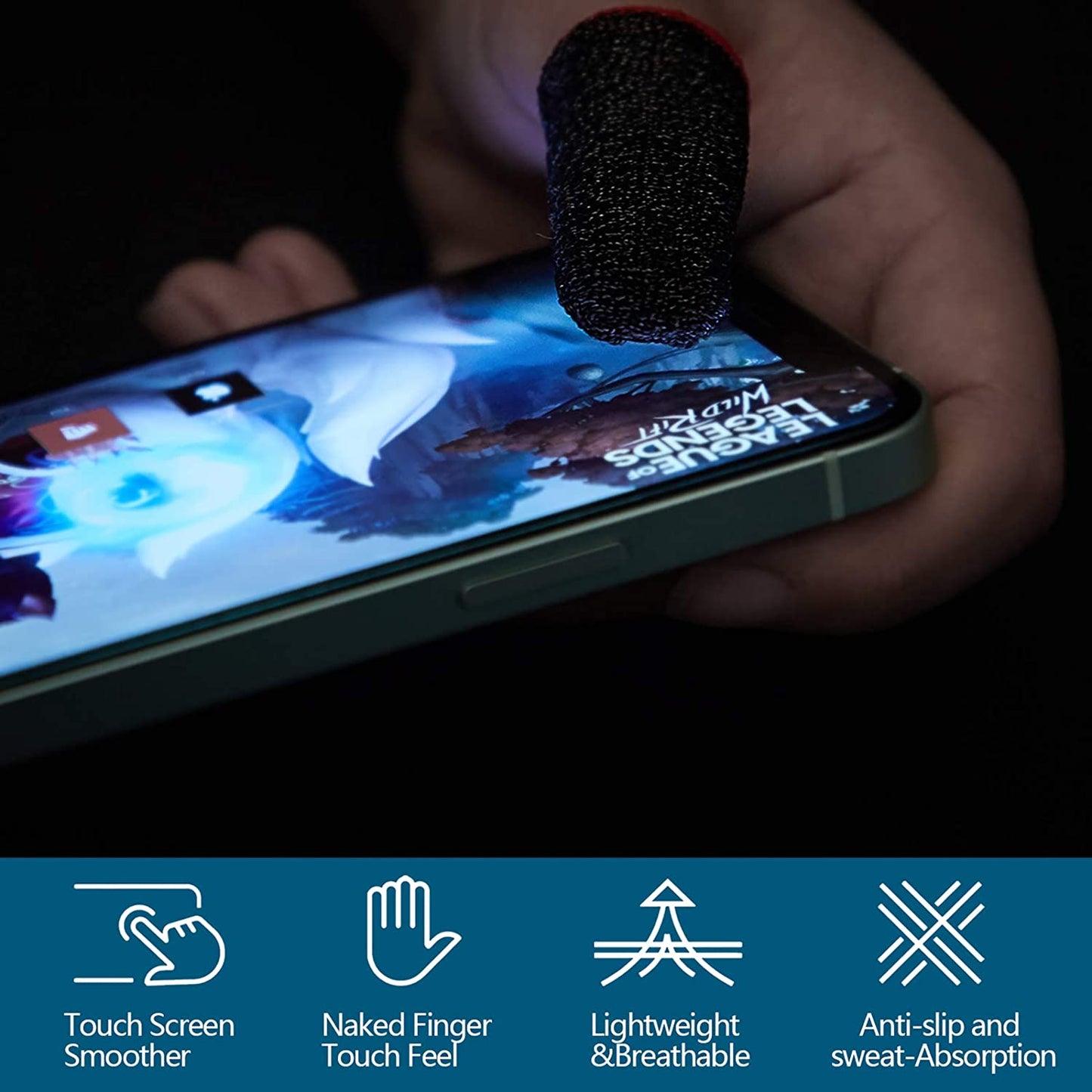 Mobile Gaming Thumb Finger Sleeves + Storage Case