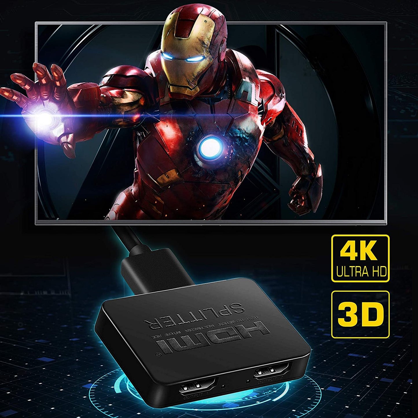 4K HDMI Splitter Adapter - 1 In to 2 Out