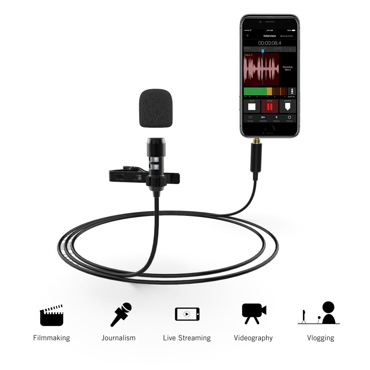 FIFINE C2 - Omnidirectional Lavalier Lapel Microphone