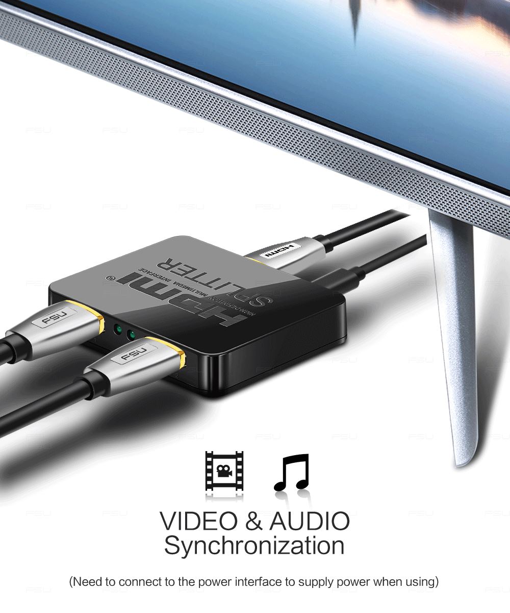 4K HDMI Splitter Adapter - 1 In to 2 Out