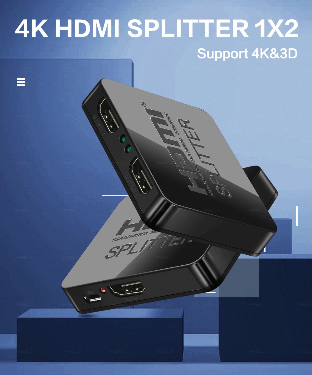 4K HDMI Splitter Adapter - 1 In to 2 Out