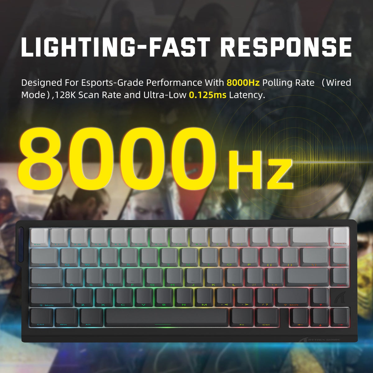 Attack Shark X68 PRO HE - 60% Wireless Magnetic Switch RGB Gaming Keyboard