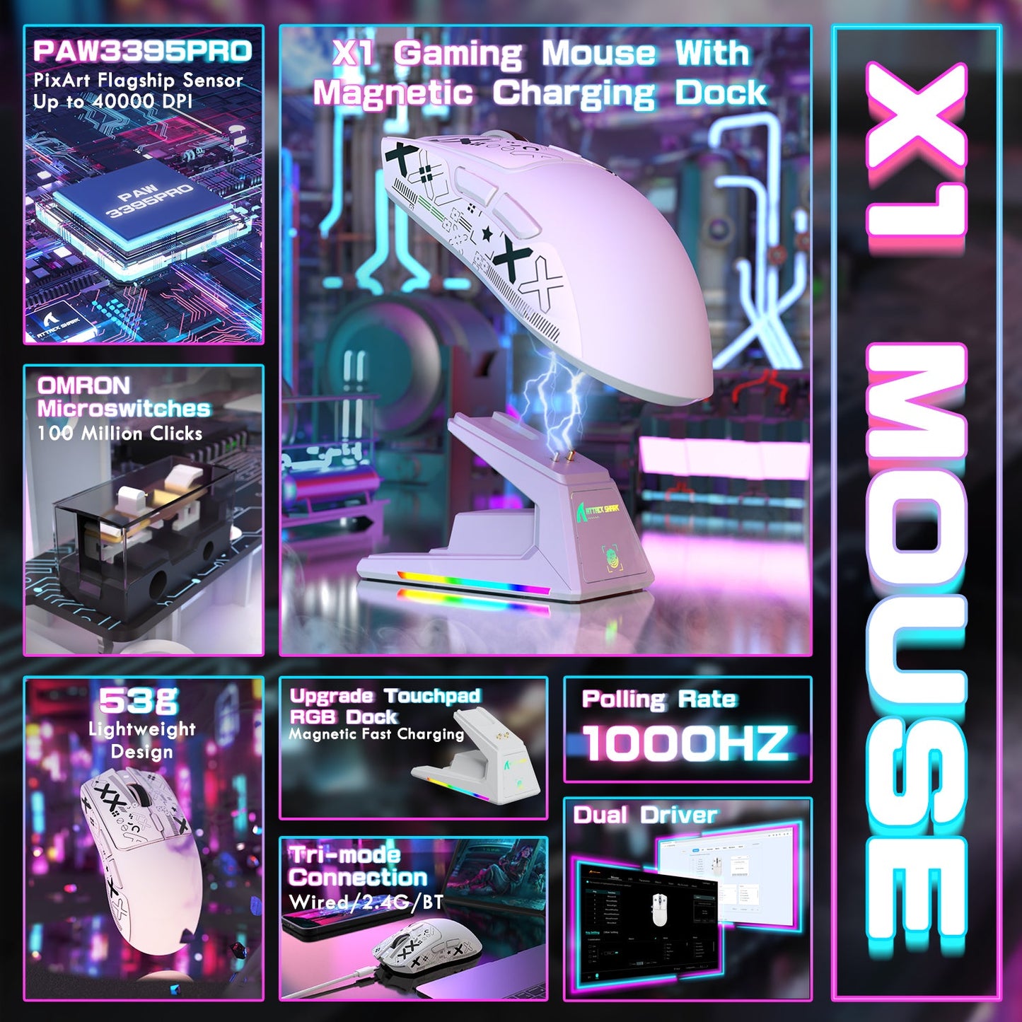 Attack Shark X1 - Wireless Gaming Mouse